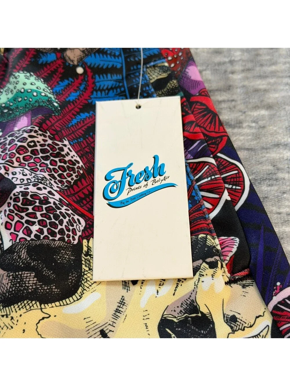 Fresh Prints of Bel-Air Men's Black Multi Skull Mushroom Shorts Small